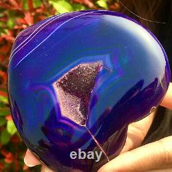 227G Natural beautiful heart-shaped agate crystal cave super large gem D568