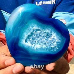 229G Natural beautiful heart-shaped agate crystal cave super large gem D558