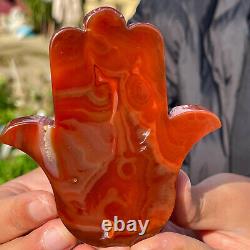238G Natural and beautiful agate crystal Palm, super large Gemsto 808