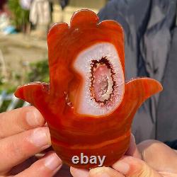 238G Natural and beautiful agate crystal Palm, super large Gemsto 808