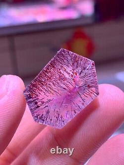 25.217.9mm Natural Brazil Super Seven 7 Amethyst Crystal Pendant
