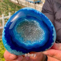 262 g Natural beautiful heart-shaped agate crystal cave super large gem
