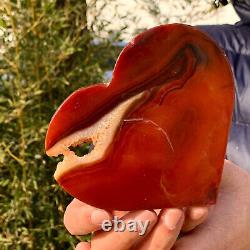 279G Natural and beautiful agate crystal cave heart Druze piece super large