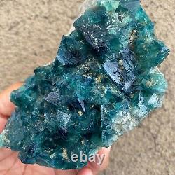 2.01LB Natural super beautiful green fluorite crystal ore standard sample