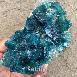 2.01LB Natural super beautiful green fluorite crystal ore standard sample