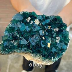 2.05lb Natural super beautiful green fluorite crystal mineral healing specimens