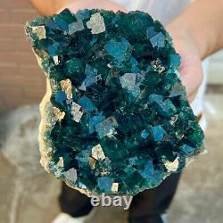 2.05lb Natural super beautiful green fluorite crystal mineral healing specimens