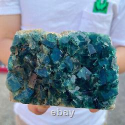 2.2LB Natural super beautiful green fluorite crystal ore standard sample