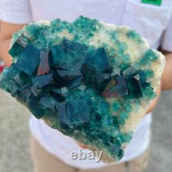2.3LB Natural super beautiful green fluorite crystal ore standard sample