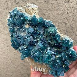 2.42LB natural super beautiful green fluorite crystal ore standard sample