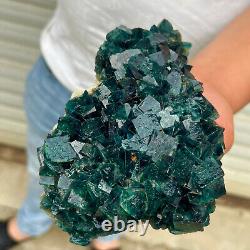 2.6LB Natural super beautiful green fluorite crystal mineral healing specimens