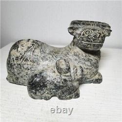 2.73Kg Ancient Iron Meteorite Carved Supernatural Beast from China z991