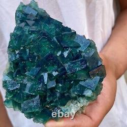 2.86LBnatural super beautiful green fluorite crystal ore standard sample