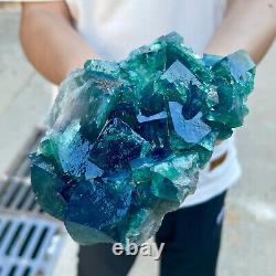 2.8LB Natural super beautiful green fluorite crystal ore standard sampleAS991
