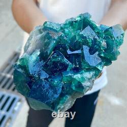 2.8LB Natural super beautiful green fluorite crystal ore standard sampleAS991