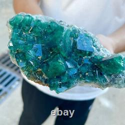 2.8lb Natural super beautiful green fluorite crystal mineral healing specimens