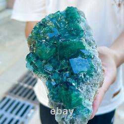 2.8lb Natural super beautiful green fluorite crystal mineral healing specimens
