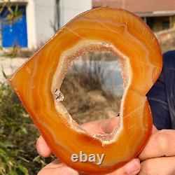 301G Natural and beautiful agate crystal cave heart Druze piece super large