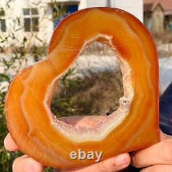 301G Natural and beautiful agate crystal cave heart Druze piece super large