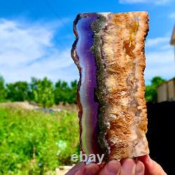 305g Natural super 7 fluorite slab with pyrite Crystal stone specimens cure