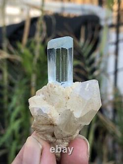 30Grm Super Gemi Aqumarine Specimen Combine Quartz From C Shiger Pakistan