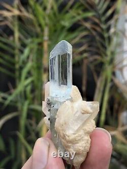 30Grm Super Gemi Aqumarine Specimen Combine Quartz From C Shiger Pakistan