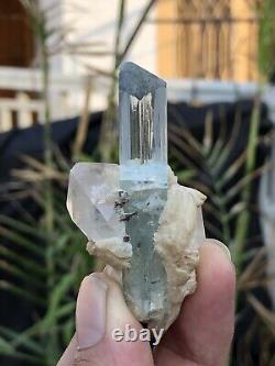 30Grm Super Gemi Aqumarine Specimen Combine Quartz From C Shiger Pakistan