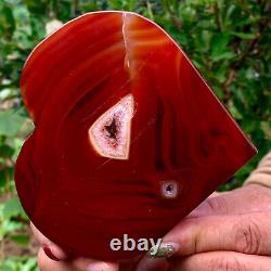 316g Natural beautiful heart-shaped agate crystal cave super large gem