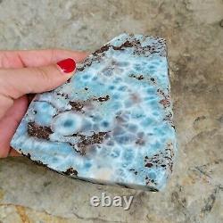 325g Aaa+ Super Big Natural Larimar Stone Rough Unpolished Slab Mineral Specimen