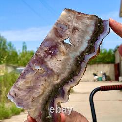 327G Natural super 7 fluorite slab with pyrite Crystal stone specimens cure