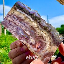 339G Natural super 7 fluorite slab with pyrite Crystal stone specimens cure