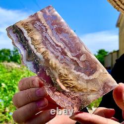 339G Natural super 7 fluorite slab with pyrite Crystal stone specimens cure