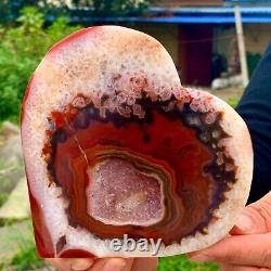 352g Natural beautiful heart-shaped agate crystal cave super large gem
