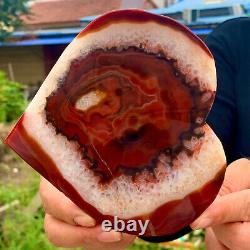 352g Natural beautiful heart-shaped agate crystal cave super large gem