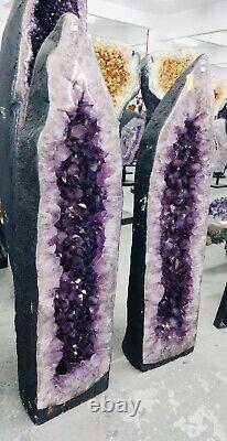 37 TALL! Amethyst cathedrals Pair Big Natural Crystal Geodes SUPER QUALITY+++