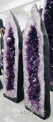 37 TALL! Amethyst cathedrals Pair Big Natural Crystal Geodes SUPER QUALITY+++