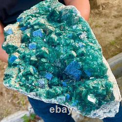 39.6lb Natural super beautiful green fluorite crystal mineral healing specimens