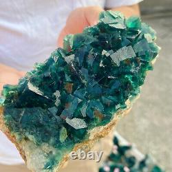 3LB Natural super beautiful green fluorite crystal ore standard sample