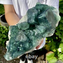 3.21LB Natural super beautiful green fluorite crystal ore standard sampl