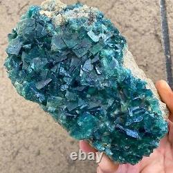 3.26LB natural super beautiful green fluorite crystal ore standard sample
