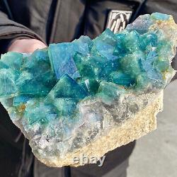 3.64LB Natural super beautiful green fluorite crystal mineral healing specimens
