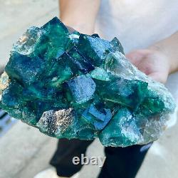 3.65LB Natural super beautiful green fluorite crystal ore standard sampleAS989