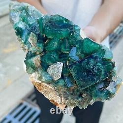 3.74lb Natural super beautiful green fluorite crystal mineral healing specimens