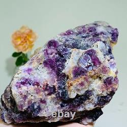 3.83lb Natural Super Beautiful Purple Fluorite Quartz Crystal Mineral Specimen