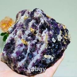 3.83lb Natural Super Beautiful Purple Fluorite Quartz Crystal Mineral Specimen