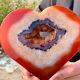 418G Natural and beautiful agate crystal cave heart Druze piece super large