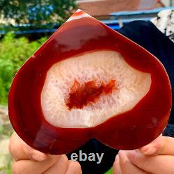 423g Natural beautiful heart-shaped agate crystal cave super large gem