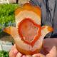 428G Natural and beautiful agate crystal Palm, super large Gemsto 804