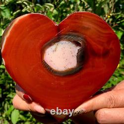 432g Natural beautiful heart-shaped agate crystal cave super large gem