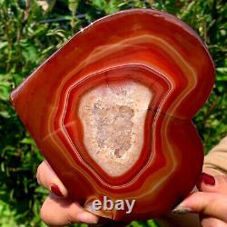 437g Natural beautiful heart-shaped agate crystal cave super large gem